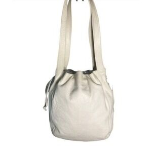 Coach Legend Loreto Tote white Leather Draw String Closure Authentic Boho Vtg